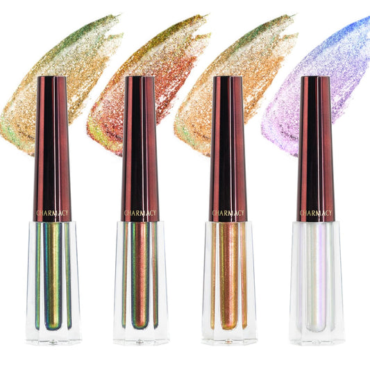 CHARMACY Liquid Duochrome Eyeshadow, Multi-Dimensional Eye Looks, Long Lasting Glitter Eye Shadow Sets Metallic Pigments, Quick Drying, Sparkling Shiny Eye Makeup for Beginners, 1.6g (#101)