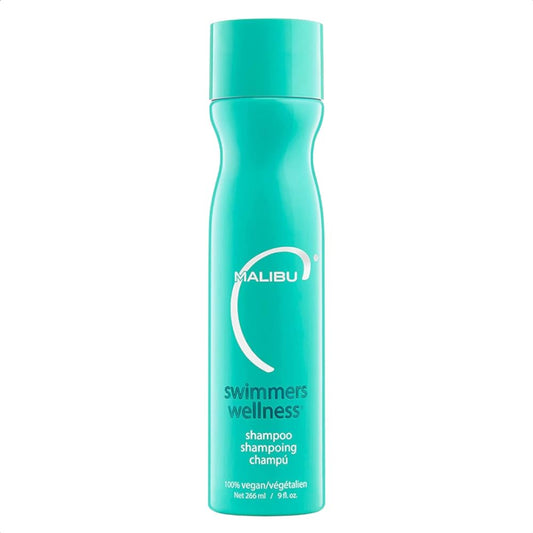 Malibu C Swimmers Wellness Shampoo (9 oz) - Protects Hair Against Chlorine Damage & Combats Brittle Hair - Swimmers Shampoo for Removing Pool Elements from Hair