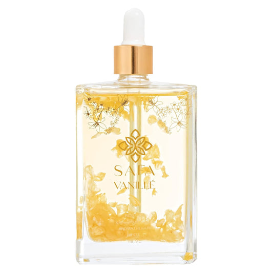 SAFA VanillŽ Oil - Organic Oil for Face, Body, Hair, Nails & Aromatherapy | Vanilla Extract & Floating Arabian Sambac Jasmine Petals | Moisturizer for Men & Women