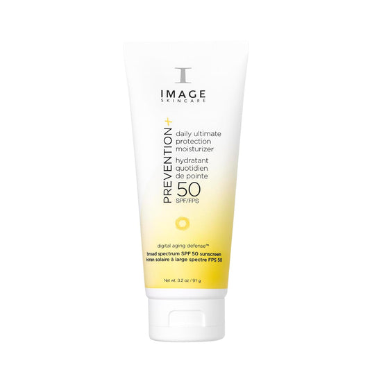 IMAGE Skincare, Prevention+ Daily Ultimate Protection Moisturizer SPF 50, Zinc Oxide Face Sunscreen Lotion with Sheer Finish, 3.2 oz