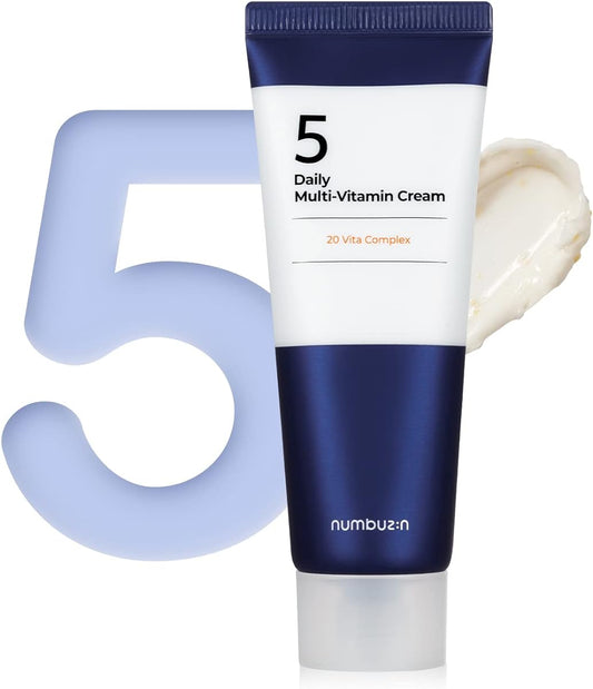 numbuzin No.5 Daily Multi-Vitamin Cream, | Vitamin C, Panthenol, Niacinamide, Non-Sticky Finish, Korean Skin Care for Face, 2.02oz