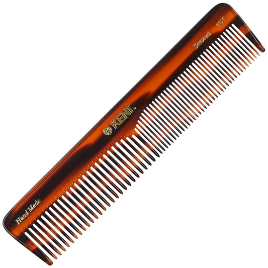 Kent 16T Double Tooth Hair Dressing Table Comb, Fine and Wide Tooth Dresser Comb For Hair, Beard and Mustache, Coarse and Hair Styling Grooming for Men, Women and Kids. Made in England