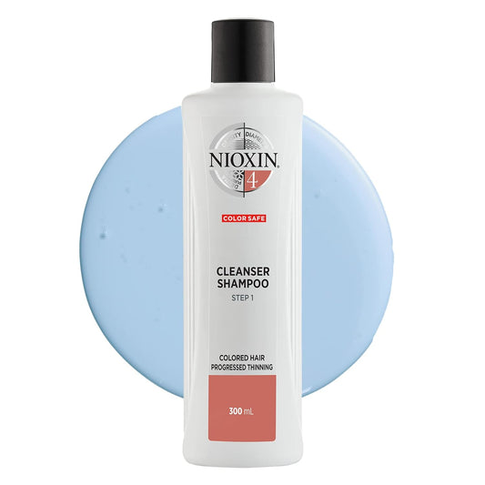 Nioxin System 4, Cleansing Shampoo With Peppermint Oil, Treats Sensitive Scalp & Provides Moisture, For Color Treated Hair with Progressed Thinning, Various Sizes