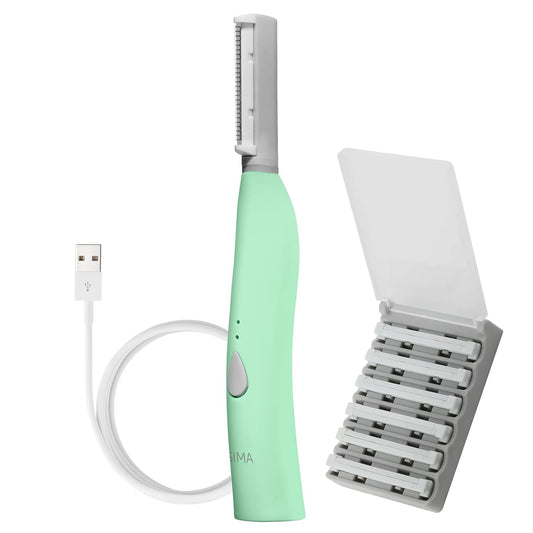SPA SCIENCES - SIMA Dermaplaning Tool - Patented Painless 2 in 1 Facial Exfoliation & Peach Fuzz-Hair Removal System w/ 7 Weeks Treatment Included - Anti-Aging Ð 3 Speeds - Rechargeable