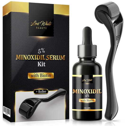 Minoxidil for Men and Women, Derma Roller with Minoxidil 5% | Derma Roller Microneedle Roller For Face, Roller for Beard Microneedling | Roller Micro Needle Roller For Face Scalp Derma Stamp 0.25mm