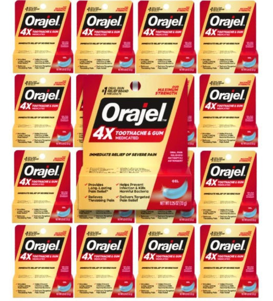 Orajel - Medicated Toothache & Gum, Maximum Strength, Gel - 0.25 oz - 24 Pack