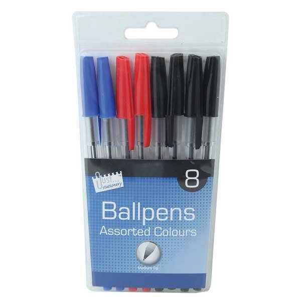 8 Assorted Ballpoint Pens
