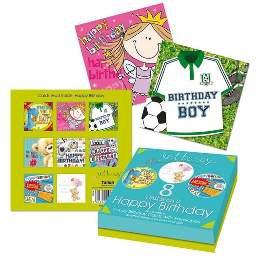 8 Kids Birthday Cards Box