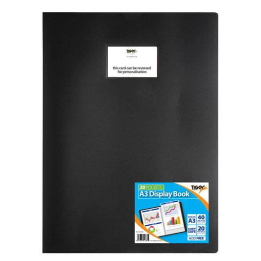 A3 20 Pocket Black Flexicover Display Book